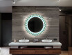 Okrúhle dekoratívne zrkadlo s LED podsvietením do kúpeľne - Abstract Seamless #12