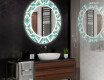 Okrúhle dekoratívne zrkadlo s LED podsvietením do kúpeľne - Abstract Seamless #2