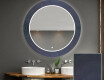 Okrúhle dekoratívne zrkadlo s LED podsvietením do kúpeľne - Blue Drawing #1