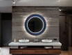 Okrúhle dekoratívne zrkadlo s LED podsvietením do kúpeľne - Blue Drawing #12