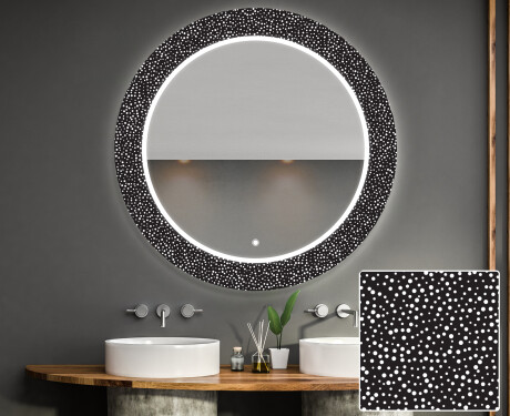 Okrúhle moderne dekoratívne zrkadlo LED do kupelne - Dotts #1