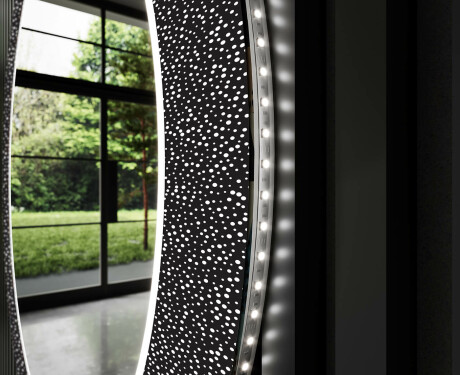 Okrúhle moderne dekoratívne zrkadlo LED do kupelne - Dotts #11