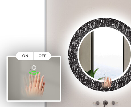Okrúhle dekoratívne zrkadlo s LED podsvietením do kúpeľne - Dotts #5