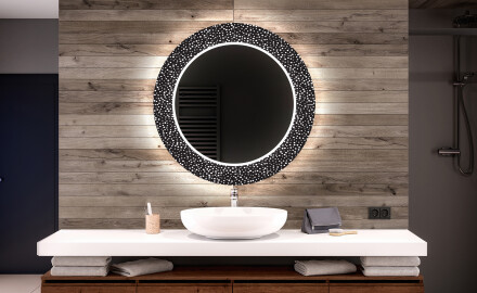 Okrúhle moderne dekoratívne zrkadlo LED do kupelne - Dotts