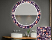 Okrúhle dekoratívne zrkadlo s LED podsvietením do kúpeľne - Elegant Flowers #1