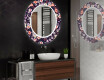 Okrúhle dekoratívne zrkadlo s LED podsvietením do kúpeľne - Elegant Flowers #2