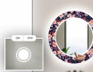Okrúhle dekoratívne zrkadlo s LED podsvietením do kúpeľne - Elegant Flowers #4