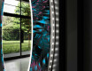 Okrúhle dekoratívne zrkadlo s LED podsvietením do kúpeľne - Fluo Tropic #11