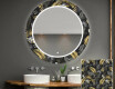 Okrúhle dekoratívne zrkadlo s LED podsvietením do kúpeľne - Goldy Palm #1