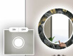 Okrúhle dekoratívne zrkadlo s LED podsvietením do kúpeľne - Goldy Palm #4