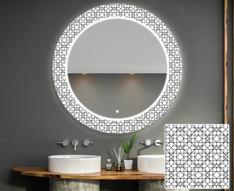 Okrúhle dekoratívne zrkadlo s LED podsvietením do kúpeľne - Industrial #1