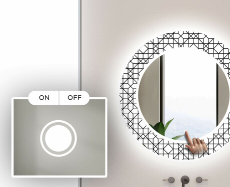 Okrúhle dekoratívne zrkadlo s LED podsvietením do kúpeľne - Industrial #4