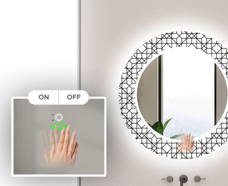 Okrúhle dekoratívne zrkadlo s LED podsvietením do kúpeľne - Industrial #5