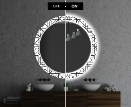 Okrúhle dekoratívne zrkadlo s LED podsvietením do kúpeľne - Industrial #7