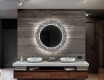 Okrúhle dekoratívne zrkadlo s LED podsvietením do kúpeľne - Letters #12
