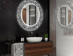 Okrúhle dekoratívne zrkadlo s LED podsvietením do kúpeľne - Letters #2