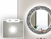 Okrúhle moderne dekoratívne zrkadlo LED do kupelne - Letters #4