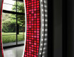 Okrúhle ozdobné zrkadlo do kupelne so svetlom - Red Mosaic #11