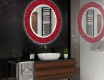 Okrúhle dekoratívne zrkadlo s LED podsvietením do kúpeľne - Red Mosaic #2