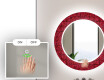 Okrúhle dekoratívne zrkadlo s LED podsvietením do kúpeľne - Red Mosaic #5