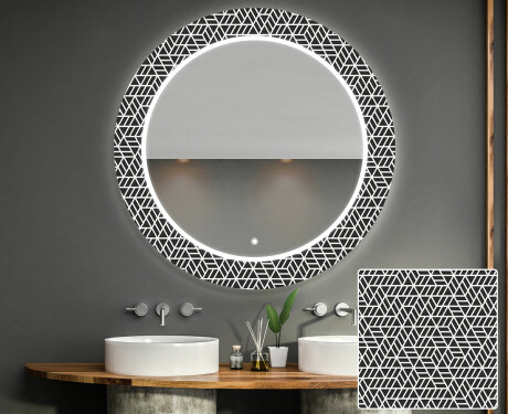 Okrúhle dekoratívne zrkadlo s LED podsvietením do kúpeľne - Triangless #1