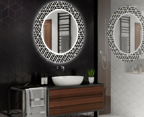 Okrúhle dekoratívne zrkadlo s LED podsvietením do kúpeľne - Triangless #2