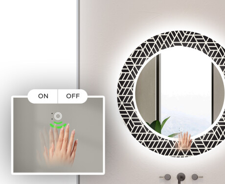 Okrúhle dekoratívne zrkadlo s LED podsvietením do kúpeľne - Triangless #5