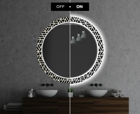 Okrúhle dekoratívne zrkadlo s LED podsvietením do kúpeľne - Triangless #7