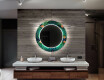 Okrúhle dekoratívne zrkadlo s LED podsvietením do kúpeľne - Tropical #12