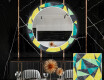 Okrúhle Moderne ozdobné zrkadlo LED do jedáleň - Abstract Geometric #1
