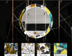 Okrúhle dekoratívne zrkadlo s LED podsvietením do jedálne - Abstract Geometric #6