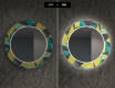 Okrúhle Moderne ozdobné zrkadlo LED do jedáleň - Abstract Geometric #7