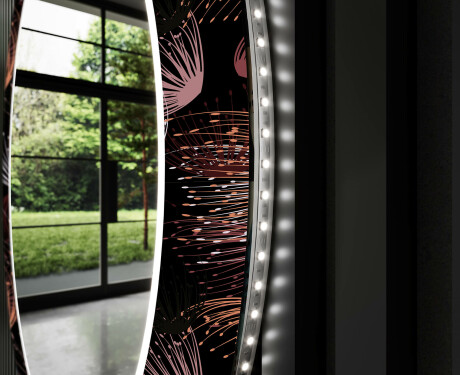 Moderne okrúhle ozdobné zrkadlo LED do obývačky - Dandelion #11