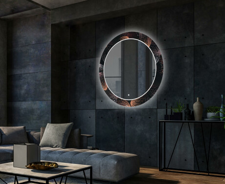 Moderne okrúhle ozdobné zrkadlo LED do obývačky - Dandelion #2