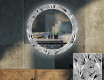 Okrúhle dekoratívne zrkadlo s LED podsvietením do obývacej izby - Black and white jungle #1