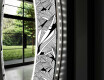 Okrúhle dekoratívne zrkadlo s LED podsvietením do obývacej izby - Black and white jungle #11