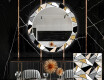 Okrúhle dekoratívne zrkadlo s LED podsvietením do jedálne - Marble Pattern #1