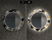 Okrúhle dekoratívne zrkadlo s LED podsvietením do jedálne - Marble Pattern #7