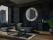 Moderne okrúhle ozdobné zrkadlo LED do obývačky - Leaves #12