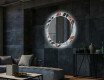 Okrúhle dekoratívne zrkadlo s LED podsvietením do obývacej izby - Leaves #2