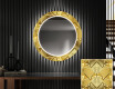 Dekoratívne okrúhle zrkadlo do chodbys osvetlenim - Gold Triangles #1