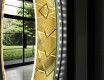 Okrúhle dekoratívne zrkadlo s LED podsvietením do predsiene - Gold Triangles #11
