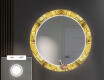 Okrúhle dekoratívne zrkadlo s LED podsvietením do predsiene - Gold Triangles #4