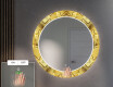 Dekoratívne okrúhle zrkadlo do chodbys osvetlenim - Gold Triangles #5