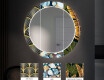 Dekoratívne okrúhle zrkadlo do chodbys osvetlenim - Gold Triangles #6