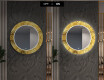 Dekoratívne okrúhle zrkadlo do chodbys osvetlenim - Gold Triangles #7