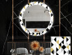 Okrúhle dekoratívne zrkadlo s LED podsvietením do jedálne - Geometric Patterns #1