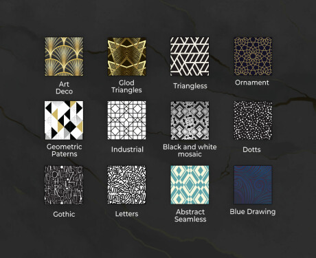 Okrúhle Moderne ozdobné zrkadlo LED do jedáleň - Geometric Patterns #10