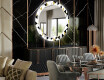 Okrúhle dekoratívne zrkadlo s LED podsvietením do jedálne - Geometric Patterns #2