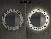 Okrúhle Moderne ozdobné zrkadlo LED do jedáleň - Geometric Patterns #7